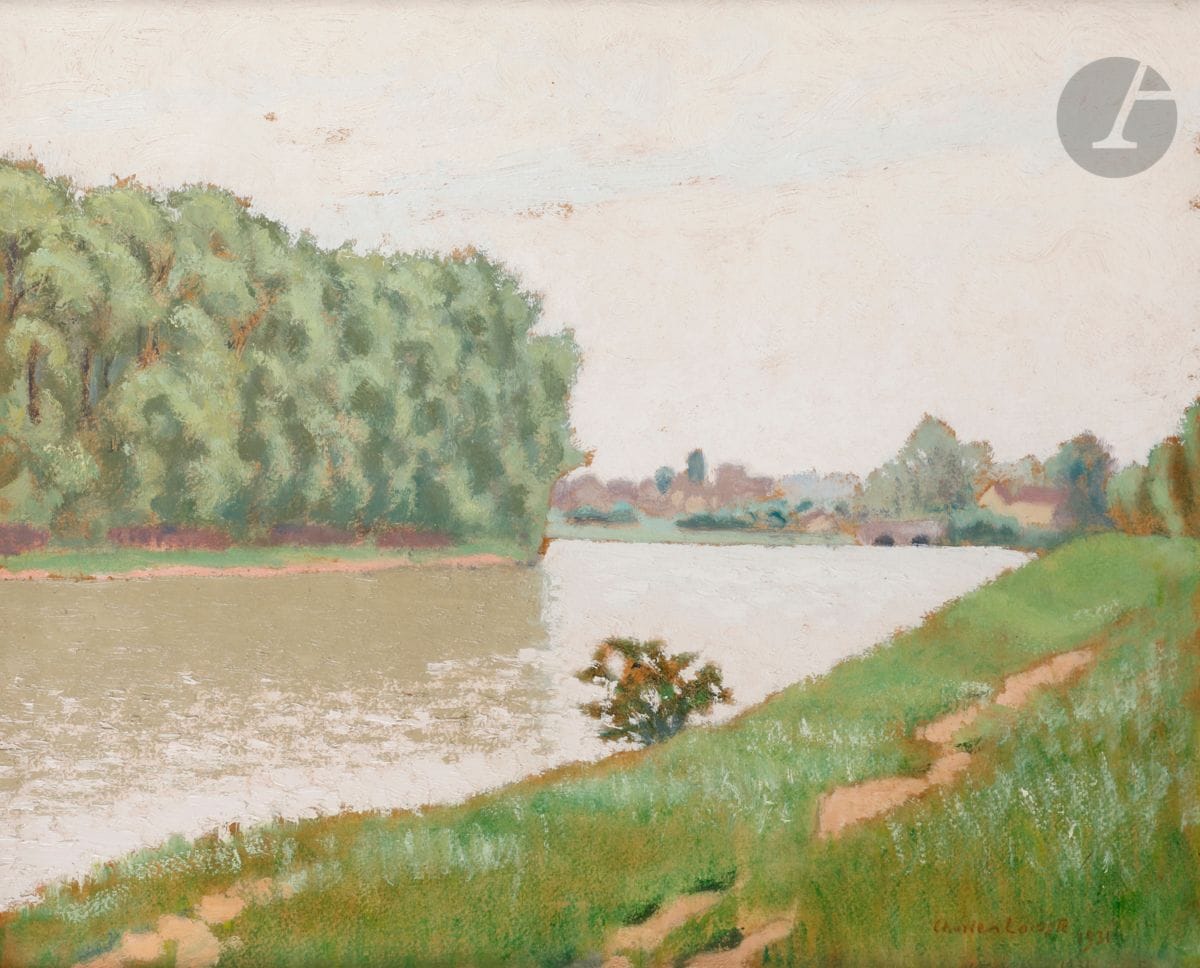 Charles LACOSTE (1870-1959)
La Rivière, 1931
Huile sur isorel.
Signée et datée en bas à droite.
27 x 35 cm