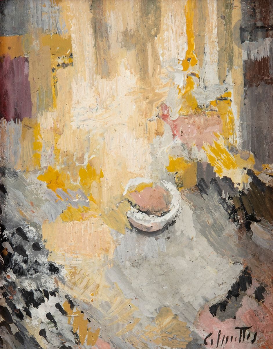 Jean-Marie CALMETTES (1918-2007)
Nature morte, 1959
Huile sur panneau
Signée en bas à droite.
Signée et datée au dos.
18 x 14 cm