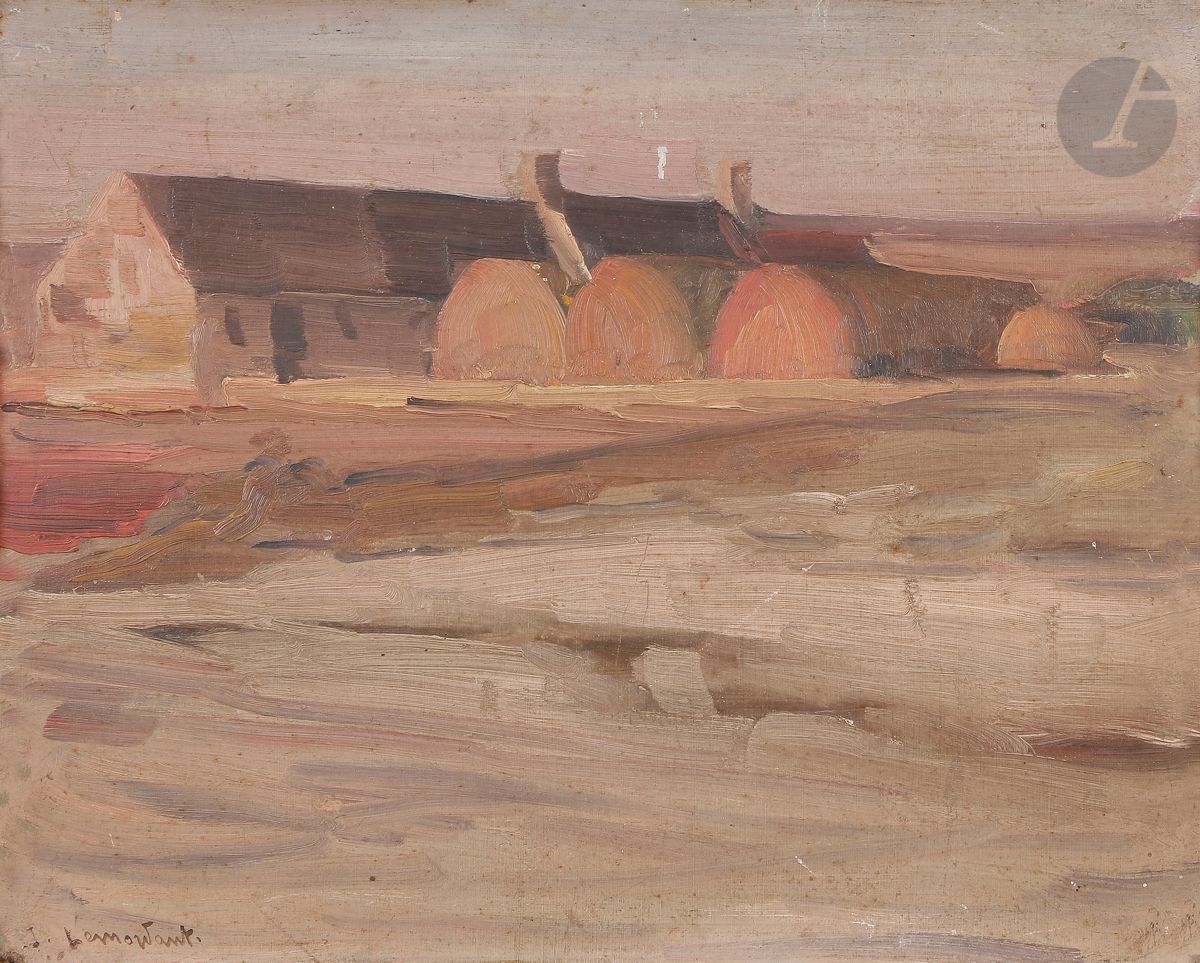 Jean-Julien LEMORDANT (1880-1968)
Chaumière en Bretagne
Huile sur carton.
Signée en bas à gauche.
(Petits trous et usures).
22 x 27 cm