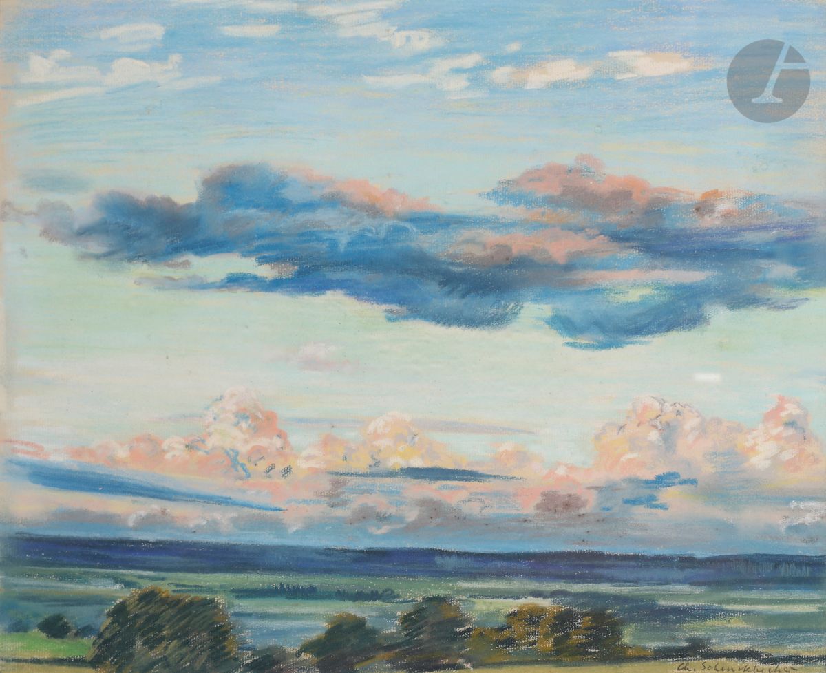 François Charles SCHENCKBECHER (1887-1946
)Landscape with a big skyPastel
.
Signed lower right.
32 x 40 cm




