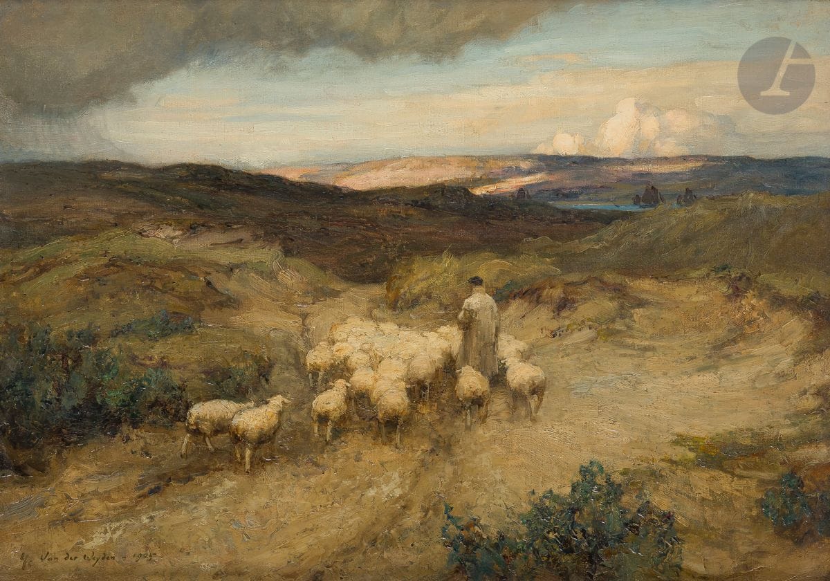 Harry F. VAN DER WEYDEN (1868-1952
)Picardy Shepherds, 1905Oil
on canvas.
Signed and dated lower left.
47 x 65 cmExhibition

: 
Carnegie Institute - International Exhibition, Pittsburgh, n° 48 (label on back)












 








