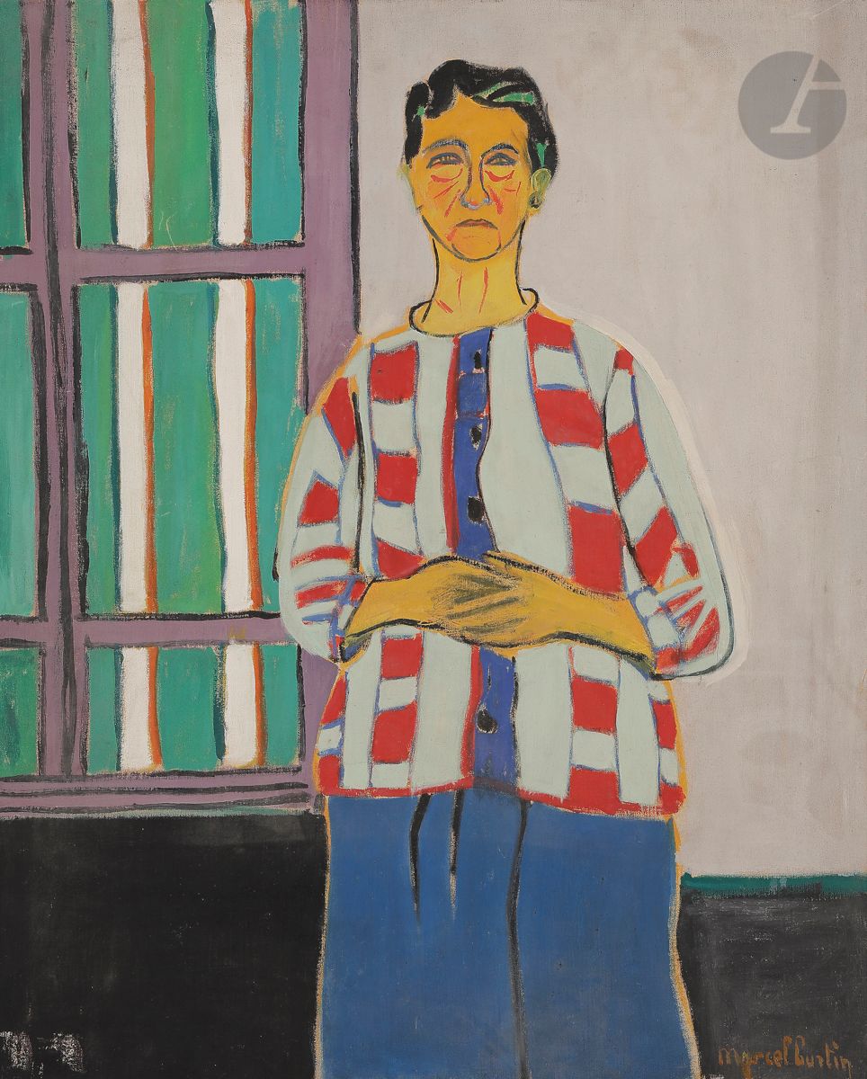 Marcel BURTIN (1902-1979)
Portrait de dame - Femme à la lecture
Huile sur toile double face.
Signée en bas à droite.
(Frottement).
65 x 54 cm