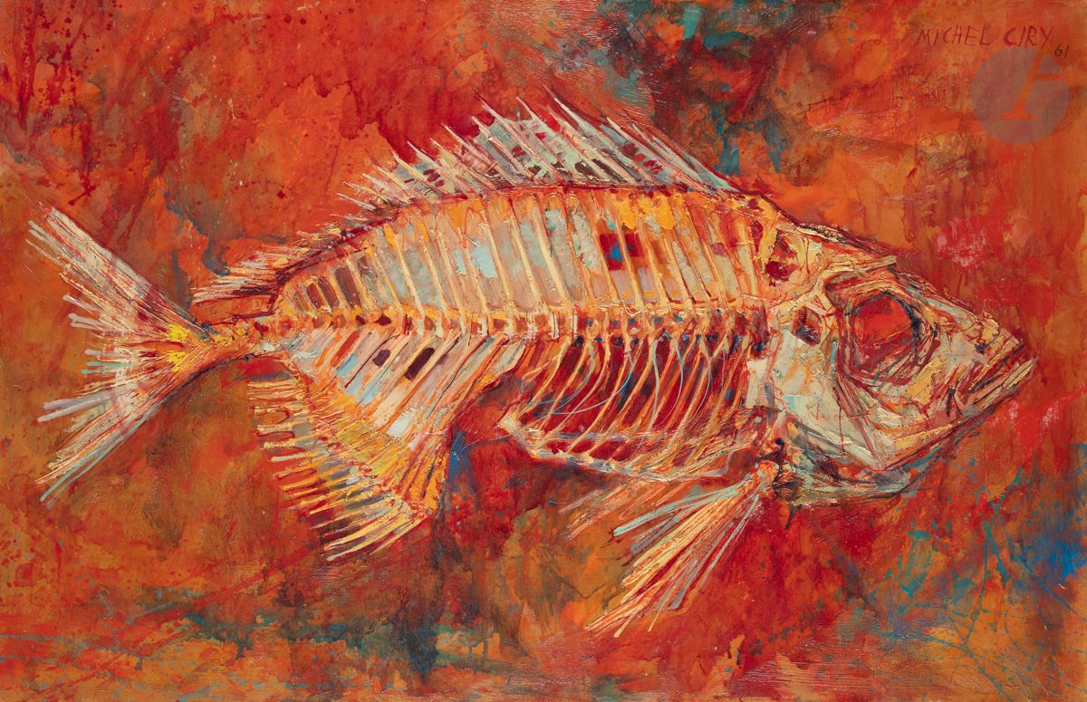 Michel CIRY (1919-2018
)The Fossil, 1961Oil
on canvas.
Signed and dated upper right.
Signed, dated and titled on the back.
65 x 100 cmProvenance

: 
- Galerie Dresdnere, Montreal.
- Sale Master Claude Robert, Paris.
-

Bibliography: 
Éric Mercier, La Jeune peinture, Années 50, Tome II, Panorama de la jeune peinture, Zurich, Artacatos, 2010, reproduced p. 113


.









