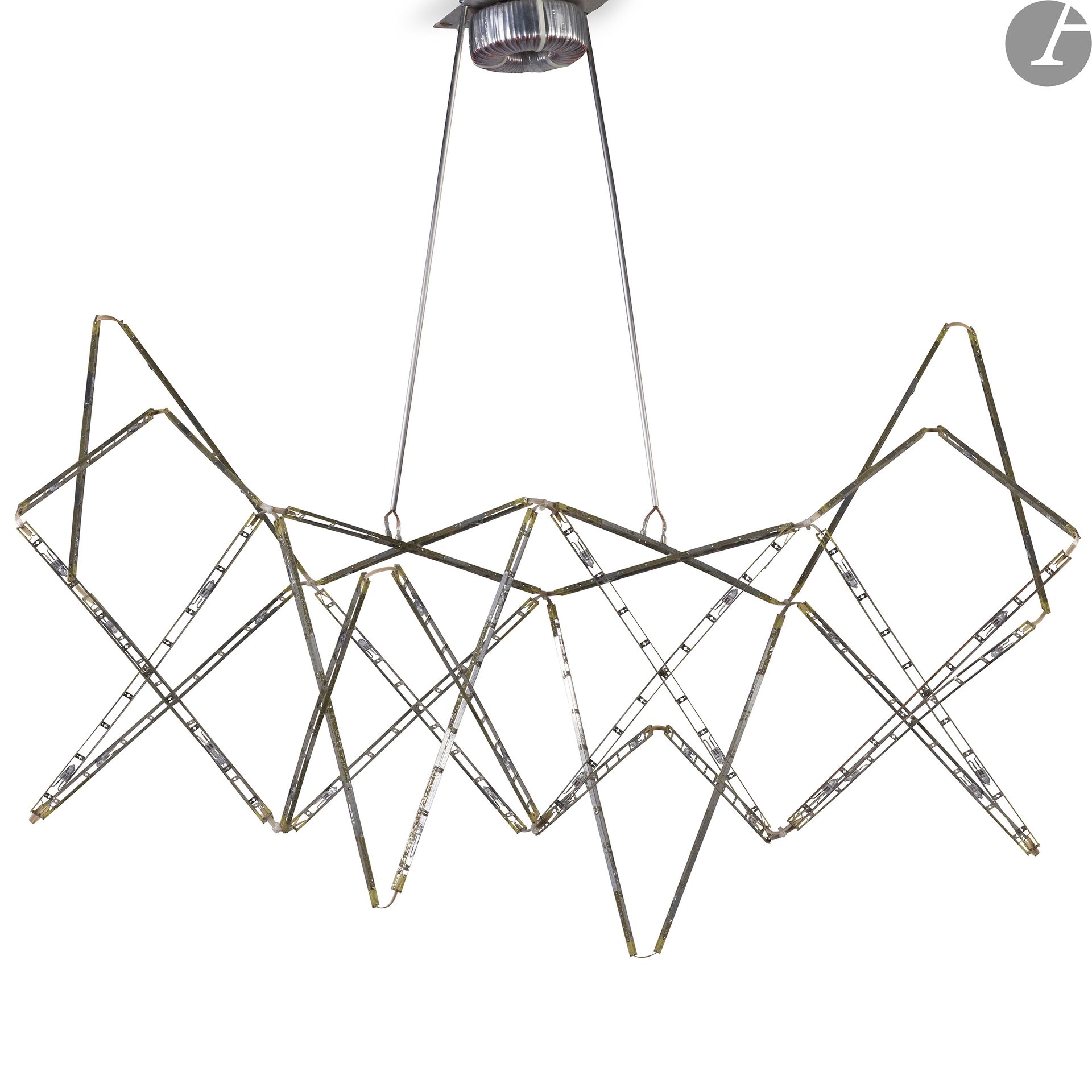 TSÉ TSÉ & ASSOCIÉES - SIGOLÈNE PRÉBOIS & CATHERINE LÉVY
DESIGNERSCelestial
vessel
, the model designed in [2003]
LED suspension.
In non-functioning condition.
H. 95 cm - L. 120 cm - W. 54 cm



