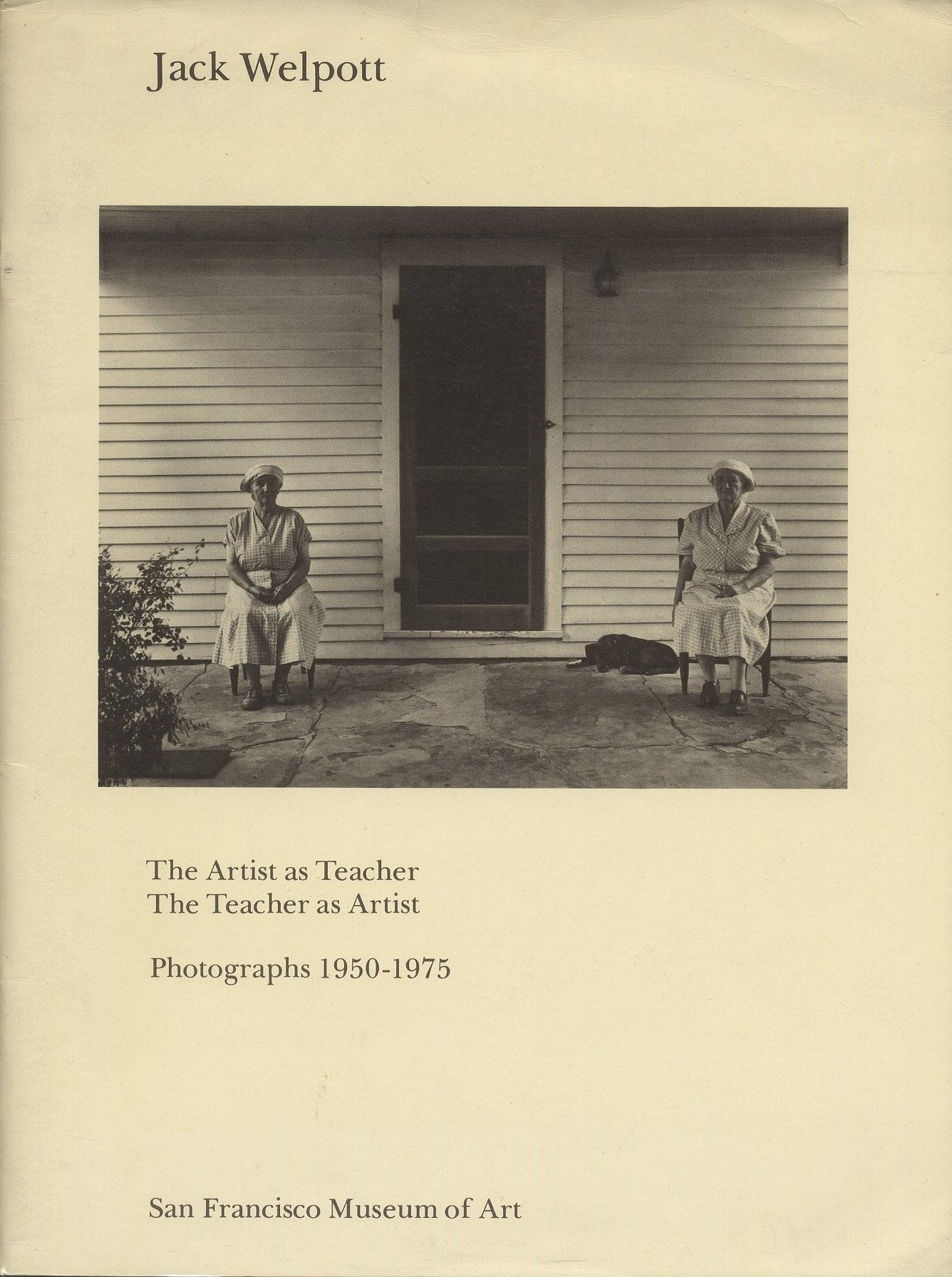 WELPOTT, Jack (1923-2007) [Signed]

The Artist as Teacher. The Teacher as Artist. Photographs 1950-1975. 
San Francisco Museum of Art, 1975. 

In-4 (30,5 x 23 cm). Édition originale, signée par Jack Welpott en page de titre. 32 pp, 14 photographies en noir et blanc, textes de Rodney C. Stuart et de Henry Holmes Smith. Couverture souple illustrée. (Ex-libris de Jean-Pierre Sudre).