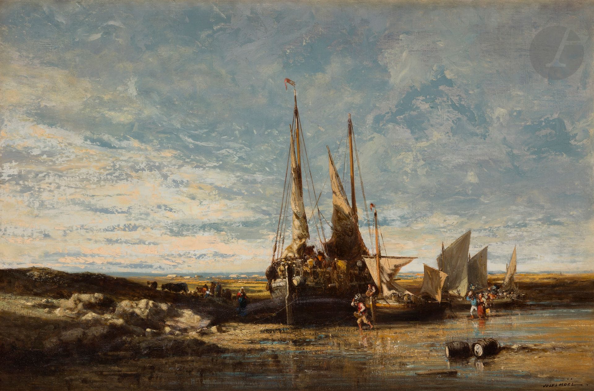 
Jules NOËL (1810-1881)



Le Retour de pêche



Huile sur toile.



Signée en bas droite.

(Possiblement rentoilée).



55 x 82 cm
