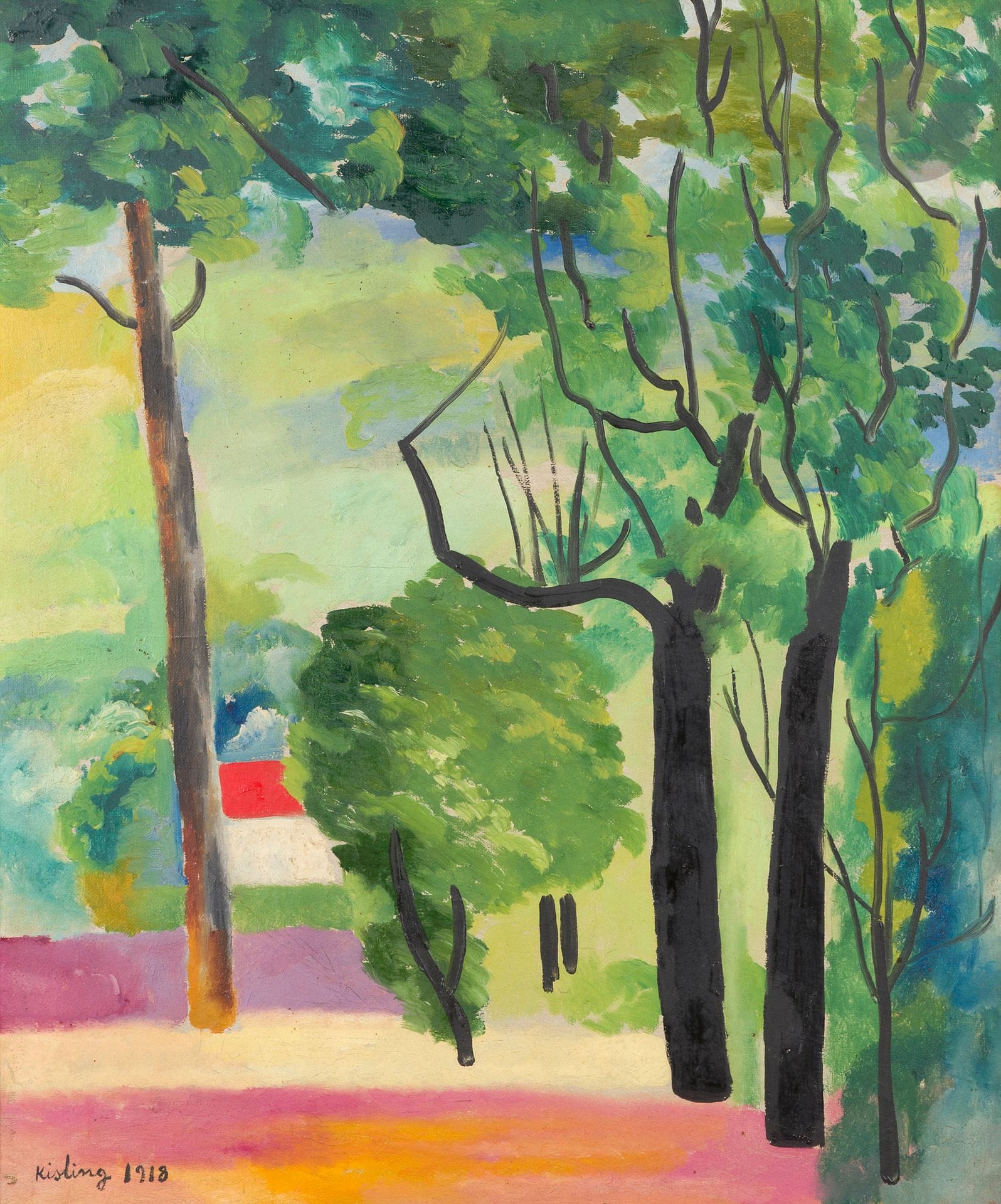 Moïse KISLING (1891-1953)
Saint-Tropez, 1918
Huile sur toile.
Signée et datée en bas à gauche.
Signée, datée et située au dos.
(Infime manque en bas à gauche).
55 x 46 cm

Bibliographie : 
Jean Kisling, Henri Troyat, Kisling Catalogue raisonné, Tome II, Éditions Jean Kisling, 1982, n° 27, reproduit p. 262.