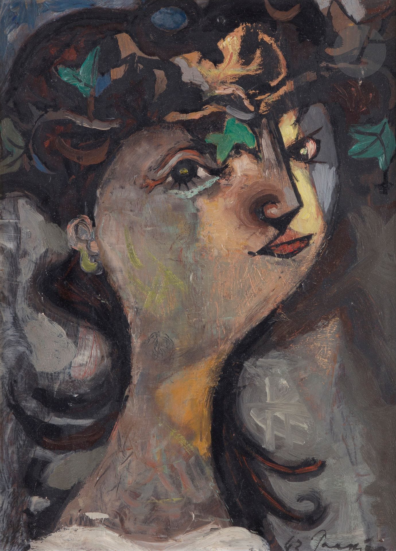 Mario PRASSINOS (1916-1985)
Portrait de Yo, 1942
Huile sur isorel.
Signée et datée en bas à droite.
33 x 24 cm

Provenance :
Collection Jean et Mado Jacques.