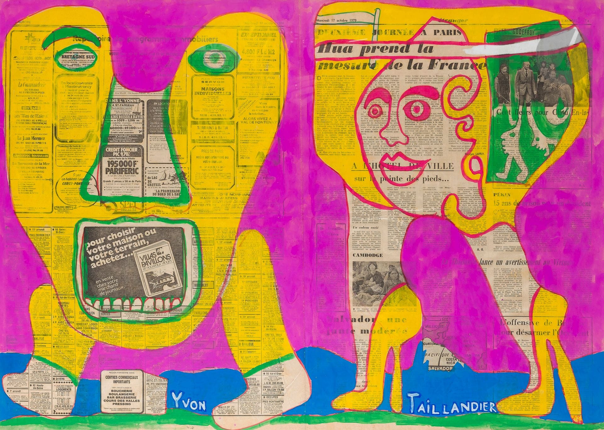 Yvon TAILLANDIER (born in 1926
)Man and woman, 1979Gouache
on newsprint.
Signed in the composition.
60 x 83 cm



