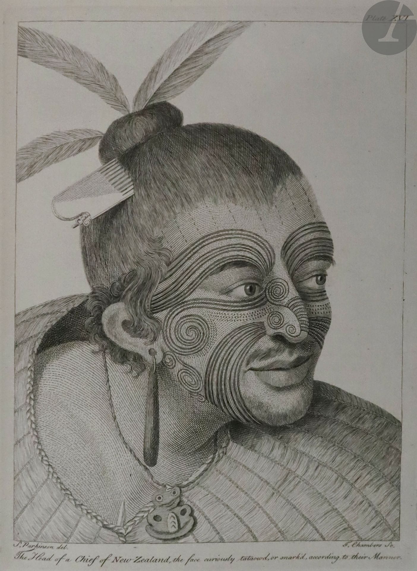 *PARKINSON (Sydney).
A journal of a voyage to the South seas, In his Majesty's Ship The Endeavour : faithfully transcribed From the Papers of the late Sydney Parkinson, Draughtsman to Sir Joseph Banks, Bart. in his Expedition with Dr. Solander round the World.
Londres : Charles Dilly, James Phillips, 1784. — In-4, veau raciné, dos lisse orné (reliure du début du XIXe siècle).
Seconde édition de ce récit du premier voyage de Cook, très augmentée par rapport à la première de 1773.

Sydney Parkinson (vers 1745-1771) était un dessinateur et peintre écossais. Il fut recommandé pat Joseph Banks à James Cook pour son premier voyage autour du monde. Il réalisa plus d'un millier de dessins et fut le premier artiste européen à peindre des aborigènes. Atteint de dysenterie, il mourut dans l'océan indien en 1771. C'est le frère de l'artiste, Stanfield Parkinson, qui publiera pour la première fois le journal de Sydney en 1773. Mécontent de cette édition, le docteur Fothergill racheta les feuillets invendus pour les publier de nouveau et composa une réponse de 22 pages à la préface de Stanfield. Fothergill mourut en 1780 et ce fut John Coakley Lettsom qui prit soin d'établir cette seconde édition dans laquelle il rajouta les remarques de Fothergill à la préface de Stanfield, enrichi le texte du journal de Sydney Parkinson, et ajouta un résumé des voyages de Byron, Wallis, Carteret et Bougainville, ainsi que des second et troisième voyages de Cook.

L'édition est illustrée d'un portrait de Syndney Parkinson gravé par Newton, d'une mappemonde en deux hémisphères sur double page, gravée par Samuel John Neele, d'une carte de la Nouvelle Zélande gravée par B. Longmate, et de 26 planches gravées sur cuivre pour la majorité d'après les dessins Parkinson. De très rares exemplaires possèdent également une autre carte du monde qui ne figure pas ici.

Exemplaire complet du feuillet d'errata à la fin mais sans le rare supplément Gomeldon de quatre pages, qui manque très souvent.

Reliure en très mauvais état, les deux plats sont défaits et les coiffes arrachées. Coins émoussés et épidermures. L'intérieur est bien conservé malgré des rousseurs éparses. Transfert des gravures sur les feuillets en regard.