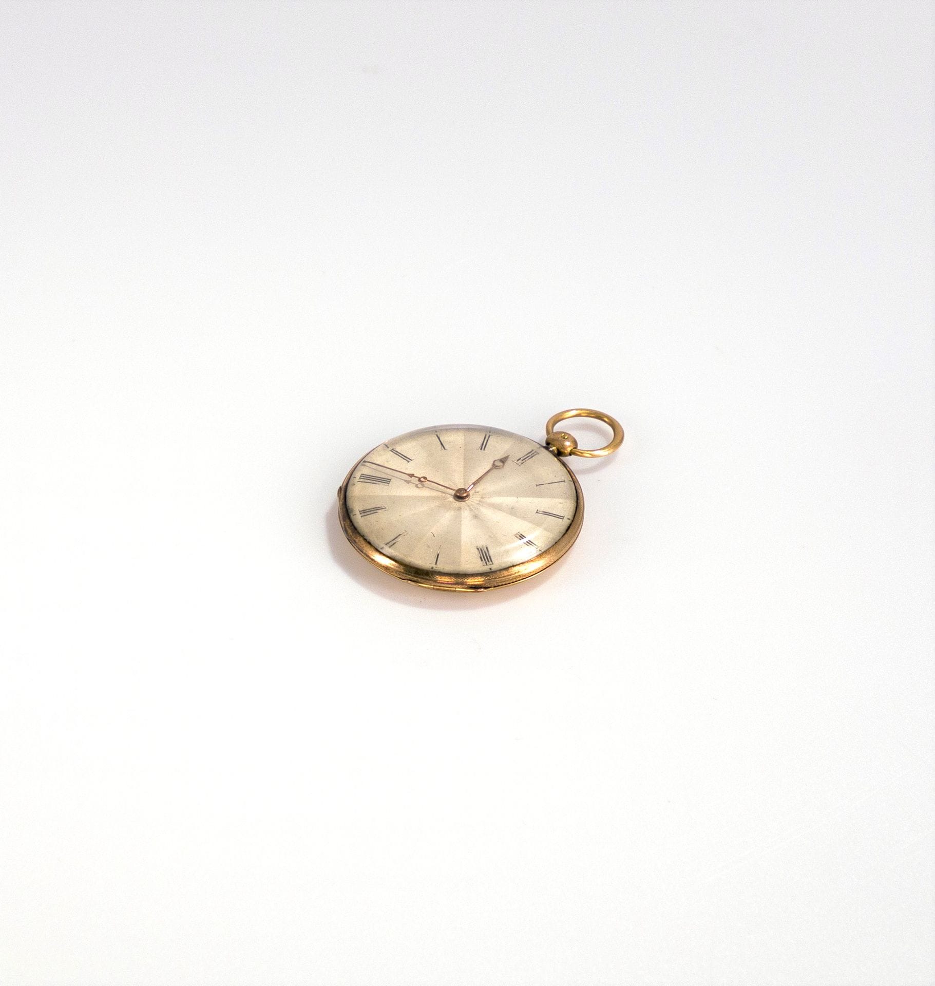 Montre de poche en or (18K). Poids brut:  51,5 g
(double paroie)