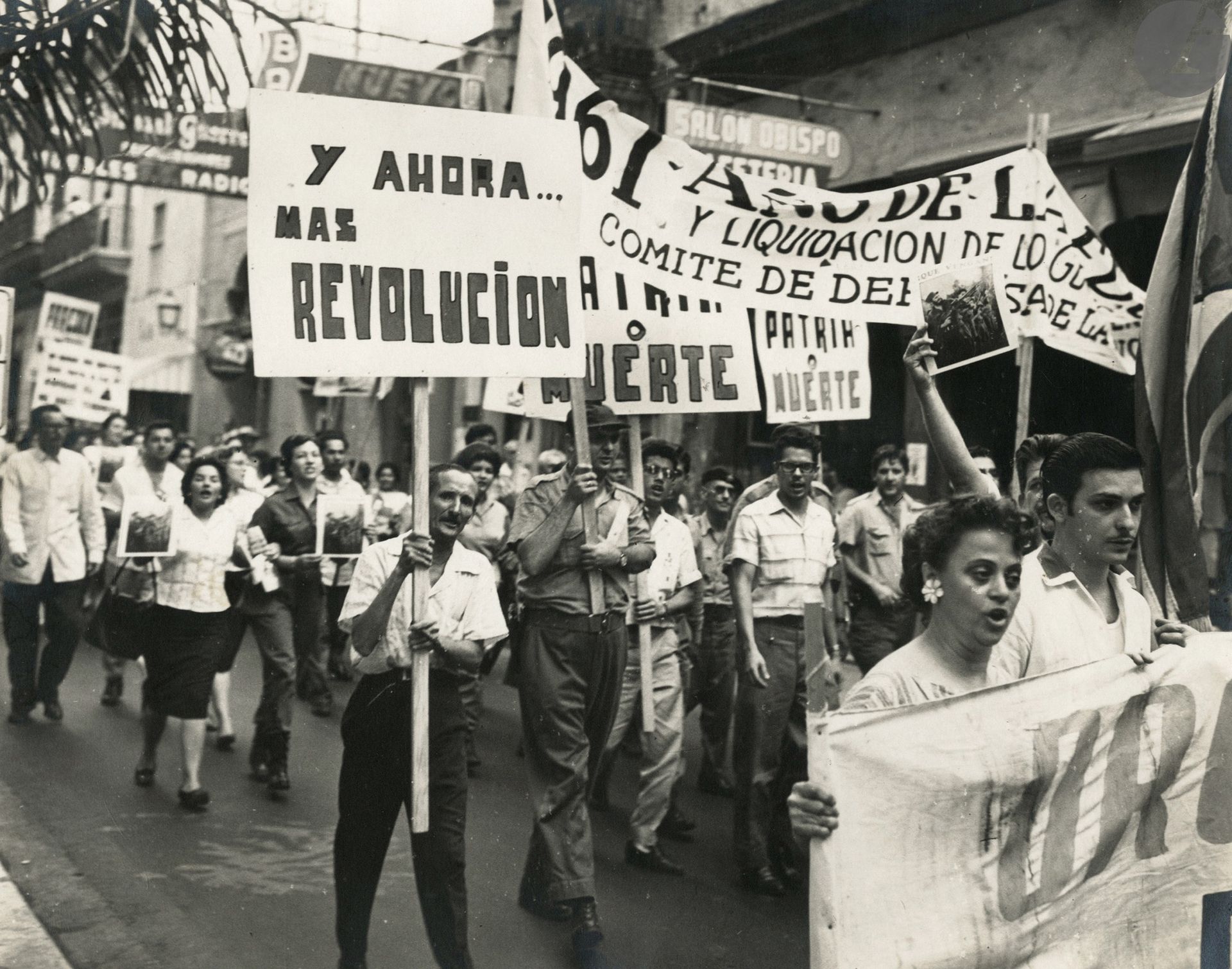 Osvaldo Salas (1914-1992
)Cuba, c. 1957-1969. 
Speech by Fidel Castro. May Day demonstration. Political meetings. Traditional dances.
11 silver prints of the period. Stamp and signature of the photographer, handwritten annotations and dates on the back. 
Sizes : from 14 x 18 to 25 x 20,5 cm 

Osvaldo Salas (1914-1992)
Cuba, c. 1957-1969. 
Speech by Fidel Castro. May Day demonstration. Political meetings. Traditional dances.
Eleven vintage gelatin silver prints. Photographer's stamp and signature, handwritten annotations and dates on versos. 
DImensions : from 14 x 18 to 25 x 20,5 cm









