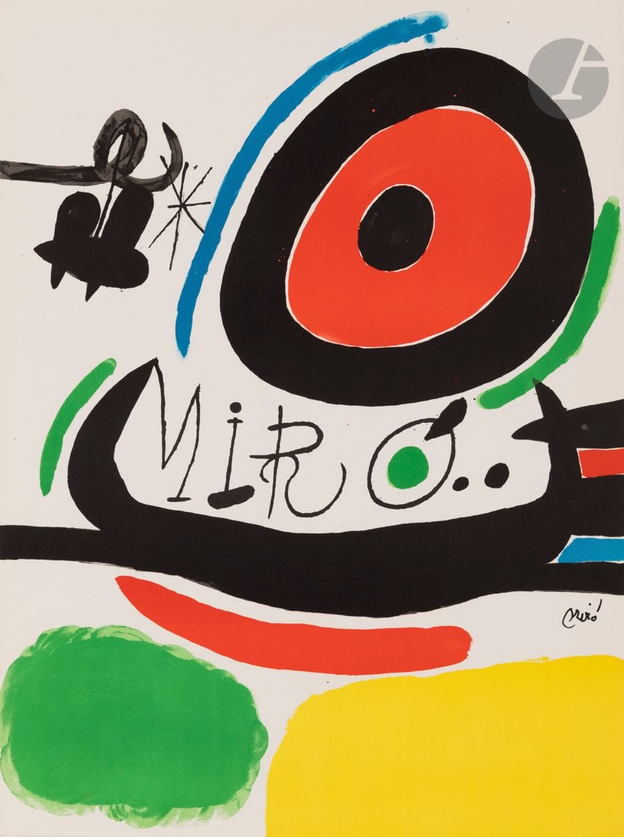 Joan Miró (1893-1983)
Tres Llibres. 1970. 
Lithographie. 76 x 56,5 cm. Mourlot 680. Impression en couleurs. 
Parfaite épreuve sur vélin fort. Toutes marges. Polígrafa éd., Barcelone.