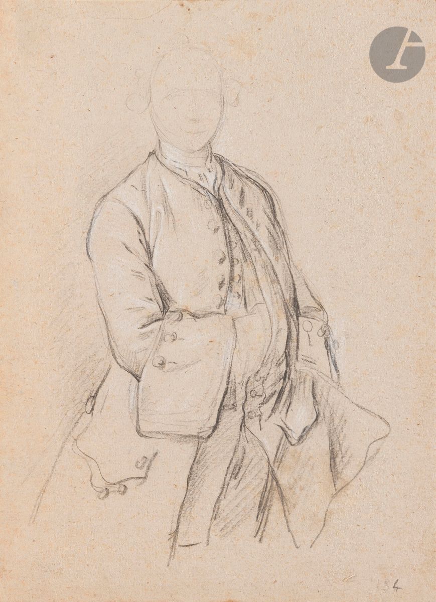 ÉCOLE FRANCAISE du XVIIIe siècle
Portrait d’homme
Crayon noir et rehauts de gouache blanche.
(Rousseurs et petites taches).
26 x 19,5 cm