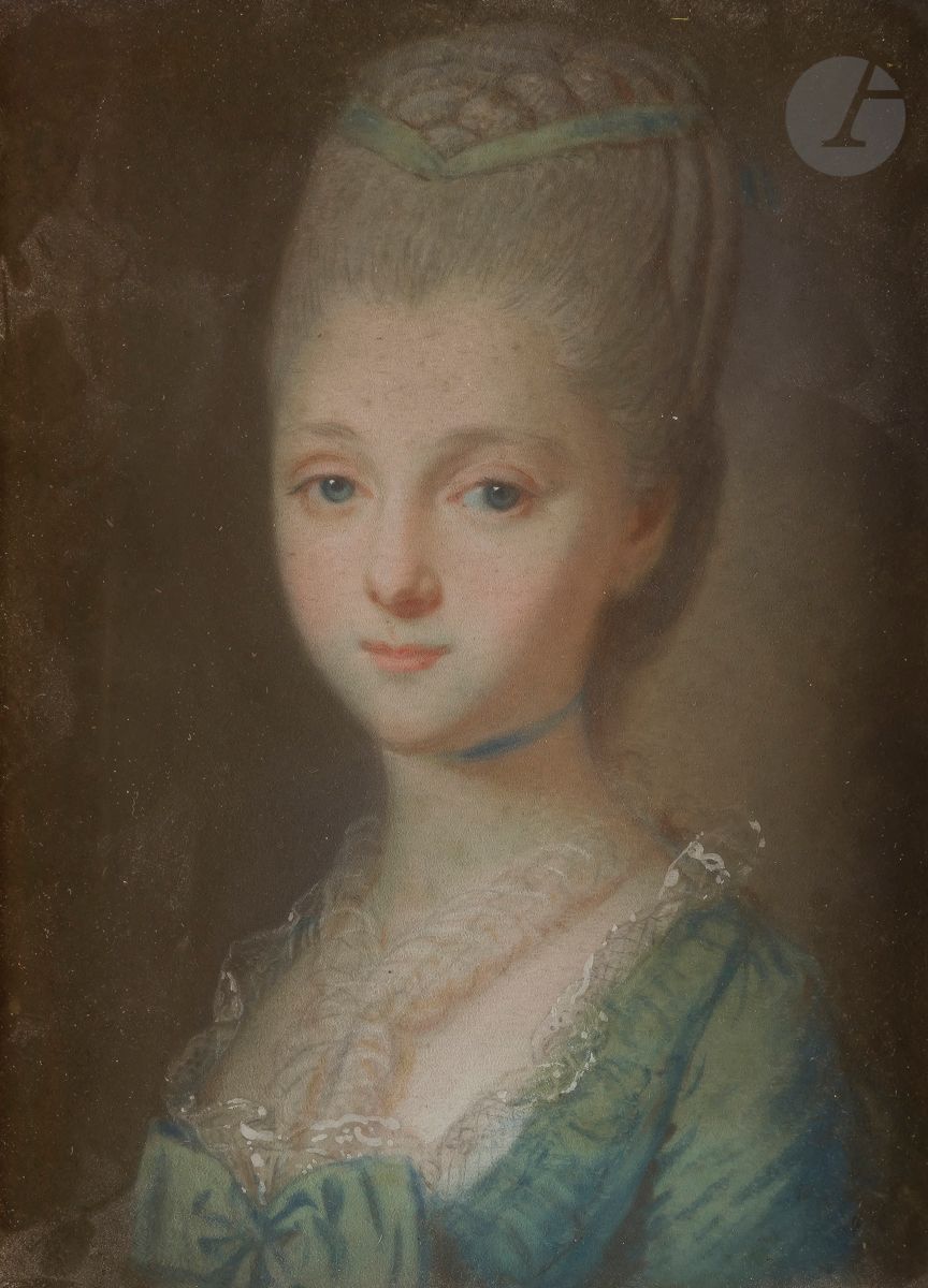 ÉCOLE FRANÇAISE du XVIIIe siècle
Portrait de jeune fille
Pastel.
21,5 x 16 cm