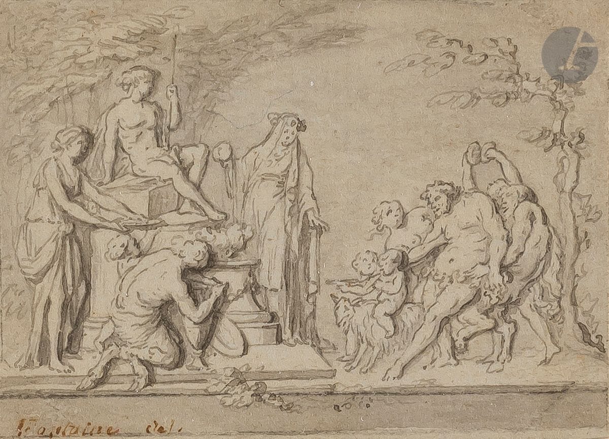 Charles-Dominique-Joseph EISEN (Valenciennes 1720 - Bruxelles 1778)
L’Enfant peintre, l’enfant musicien et putti
3 dessins dans un même encadrement.
On joint deux autres dessins.
3,5 x 2,5 cm - 2,5 x 2 cm - 3,5 x 2,5 cm