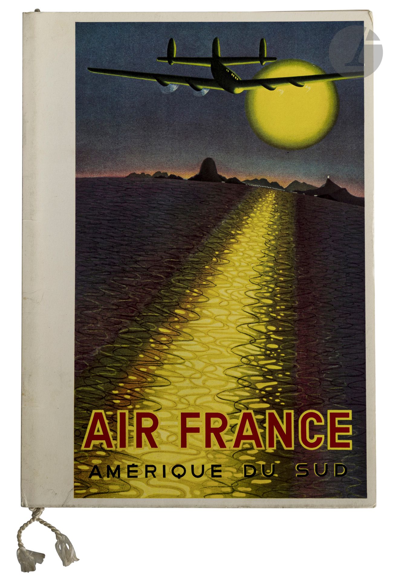 Concorde Air France. Amérique du Sud.
D’après l’affiche de Victor Vasarely, 1946.
Paris-New-York à bord du Concorde.
3 septembre 1980.
Menu avec carte des vins. Relié par un cordon.
B.E. 29,5 x 21 cm