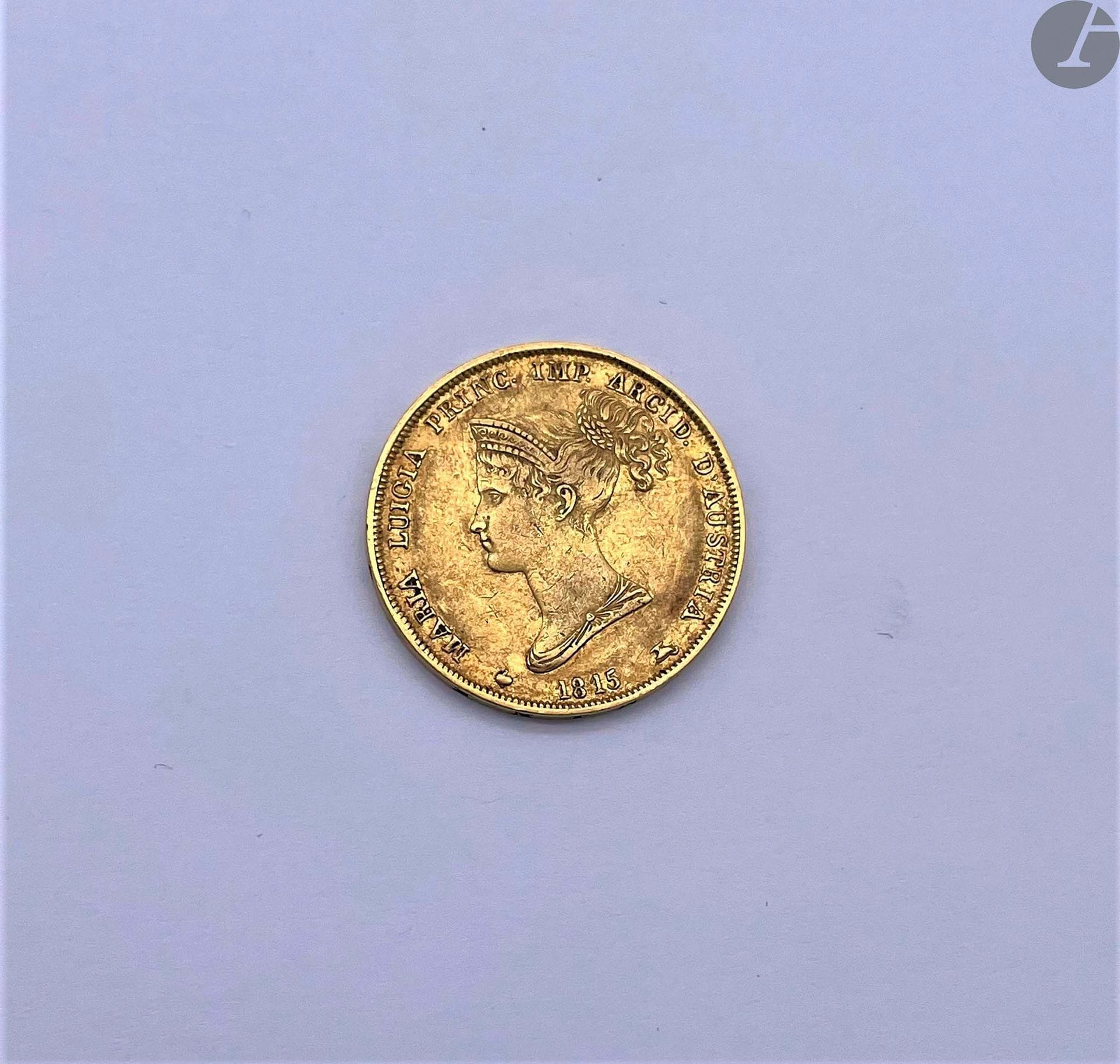 Marie-Louise Duchesse de Parme (1815-1847)

40 Lire or, 1815.

Fr 933.

Pr. TTB.