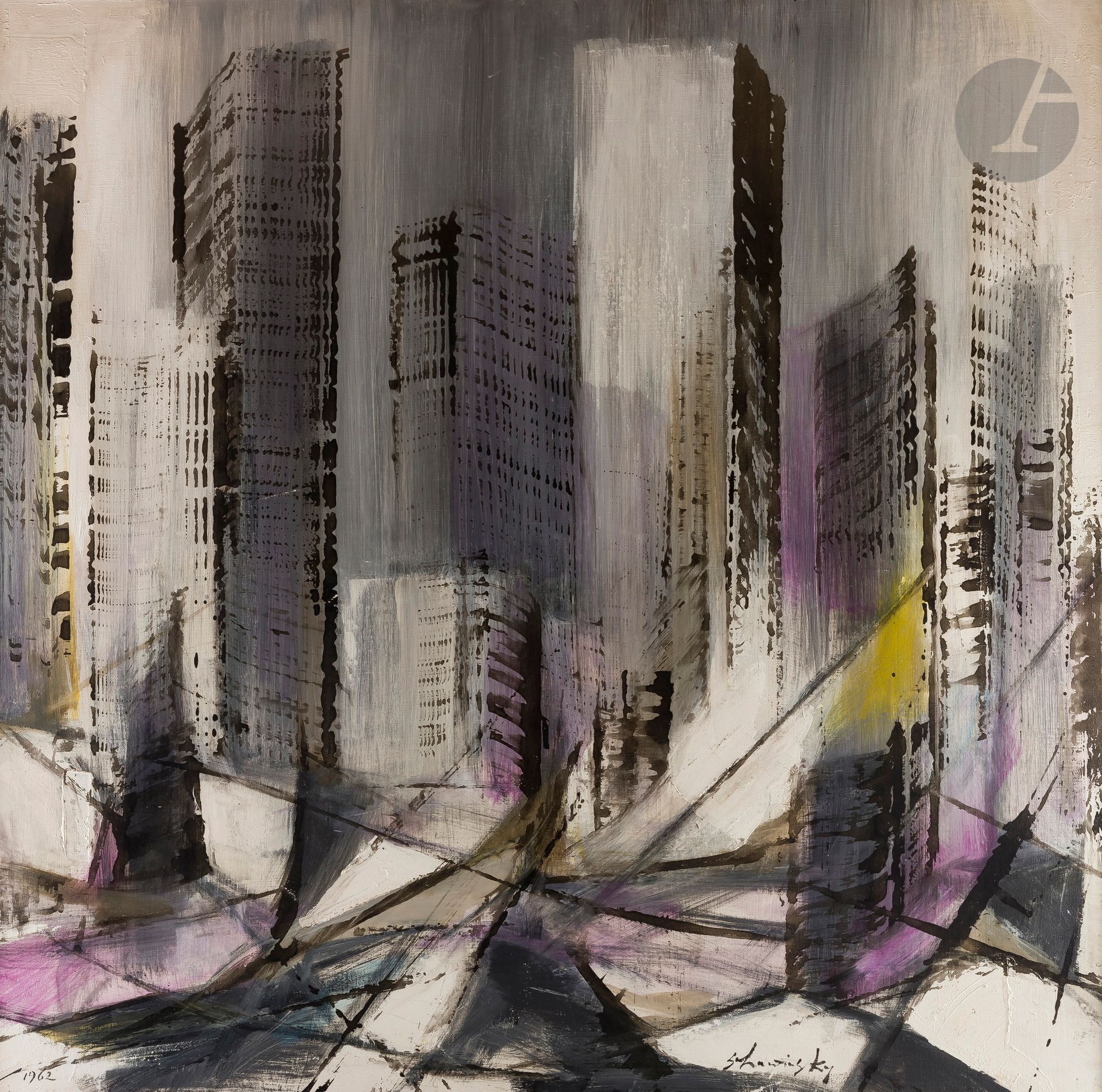 Xanti SCHAWINSKY [suisse] (1904-1979)
Manhattan, Cityday, 1962
Huile sur toile.
Signée en bas vers la droite.
Datée en bas à gauche.
122 x 122 cm
