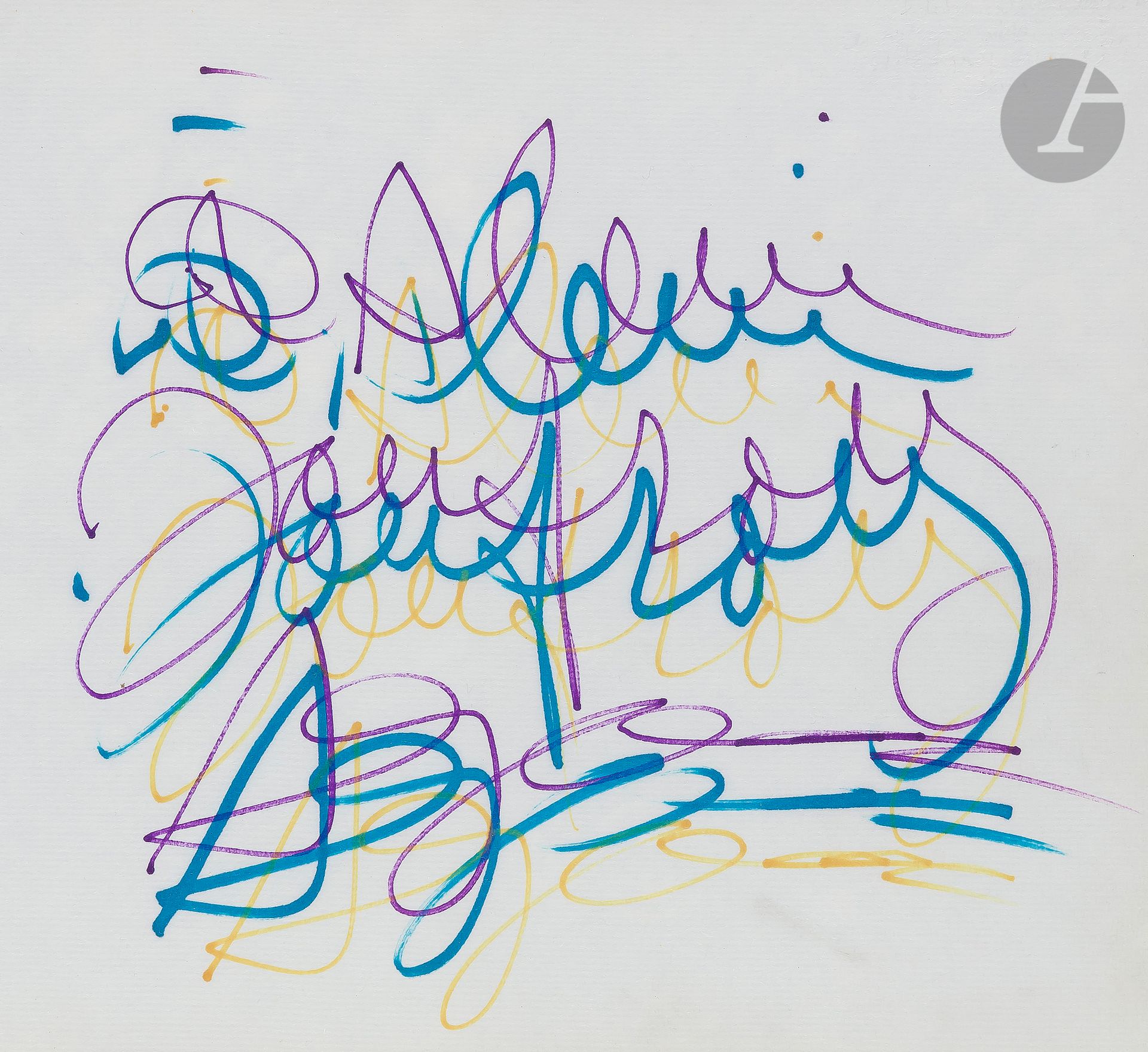 Yaacov AGAM [Israeli] (born 1928
)Kinetic Writing, 1978Felt
.
Signed and dedicated in the composition.
26 x 27.5 cm



