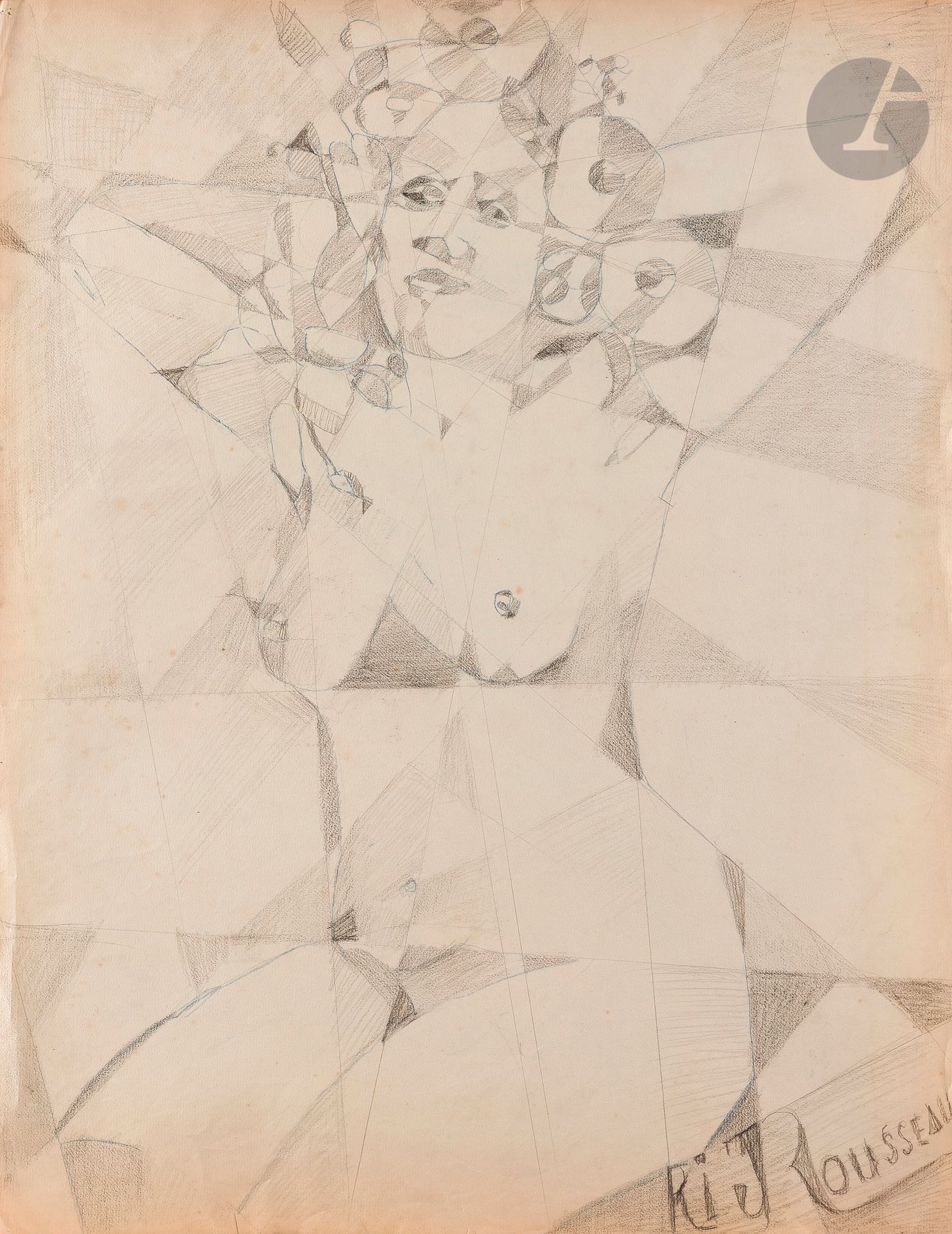 Jeanne RIJ-ROUSSEAU (1870-1956)
Nu féminin
Crayon noir et crayon bleu.
Signé en bas à droite.
63 x 48,5 cm