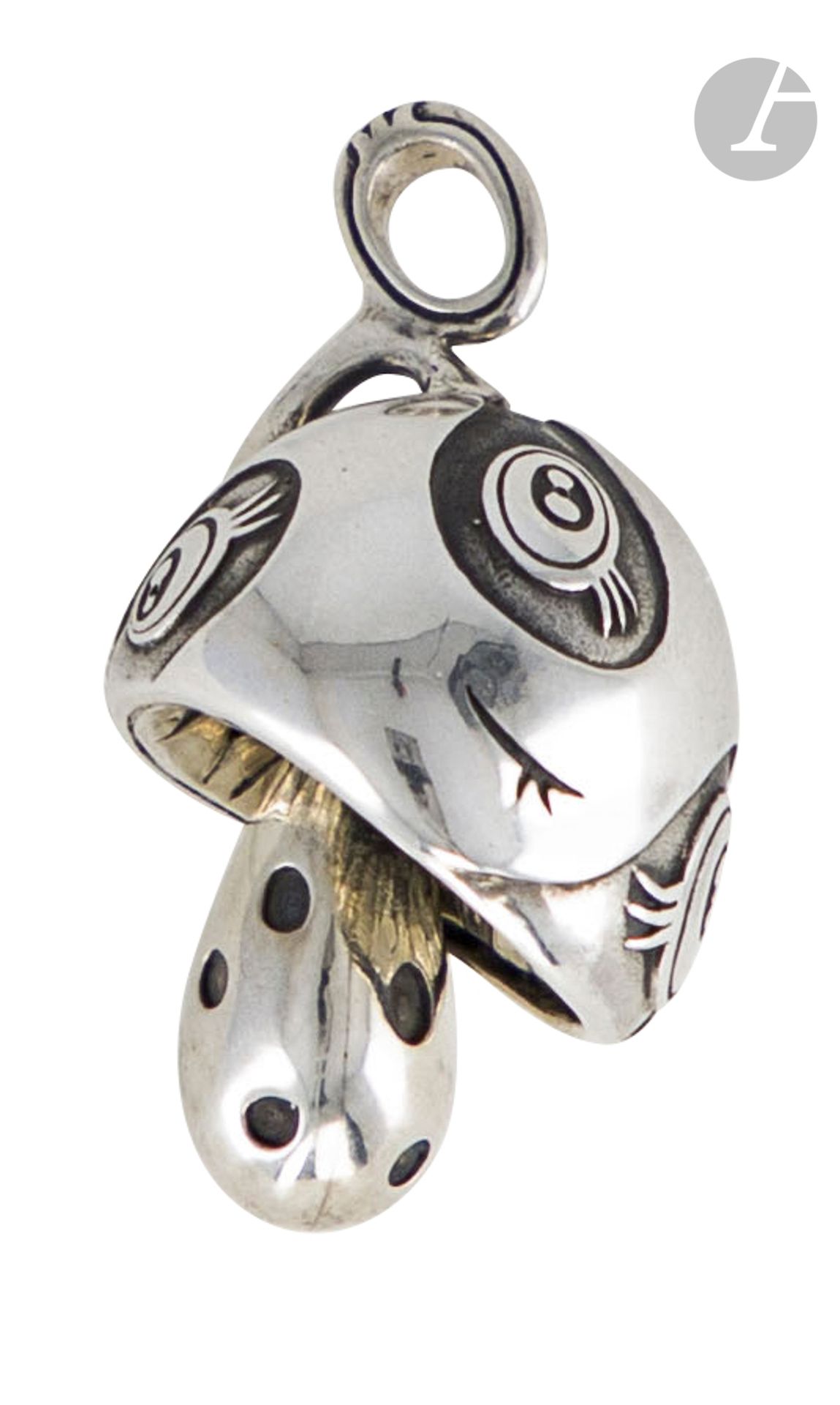 MURAKAMI Takashi [japanese] (born 1962
)Kaikai
KikiSilver
pendant
.
In its original wooden box.
Weight : 19,1 gHeight
: 3,5 cm




