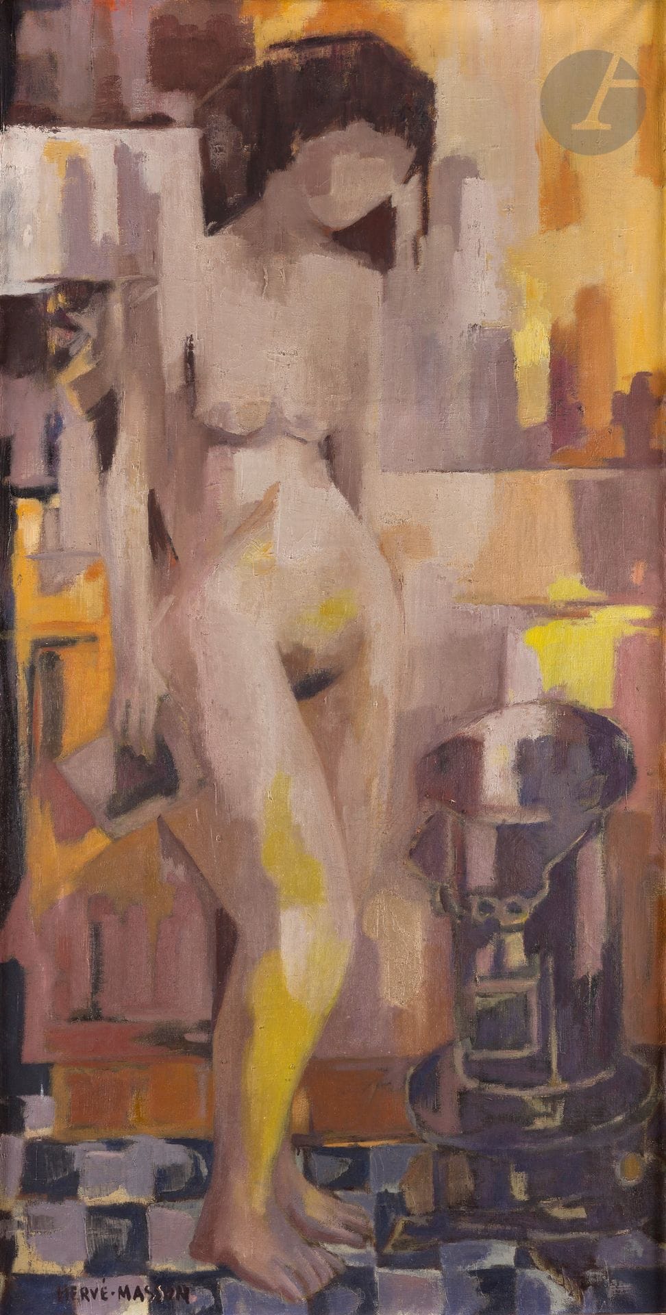 
Hervé MASSON (1919-1990)



Nu au fourneau



Huile sur toile.



Signée en bas à gauche.



120 x 60 cm
