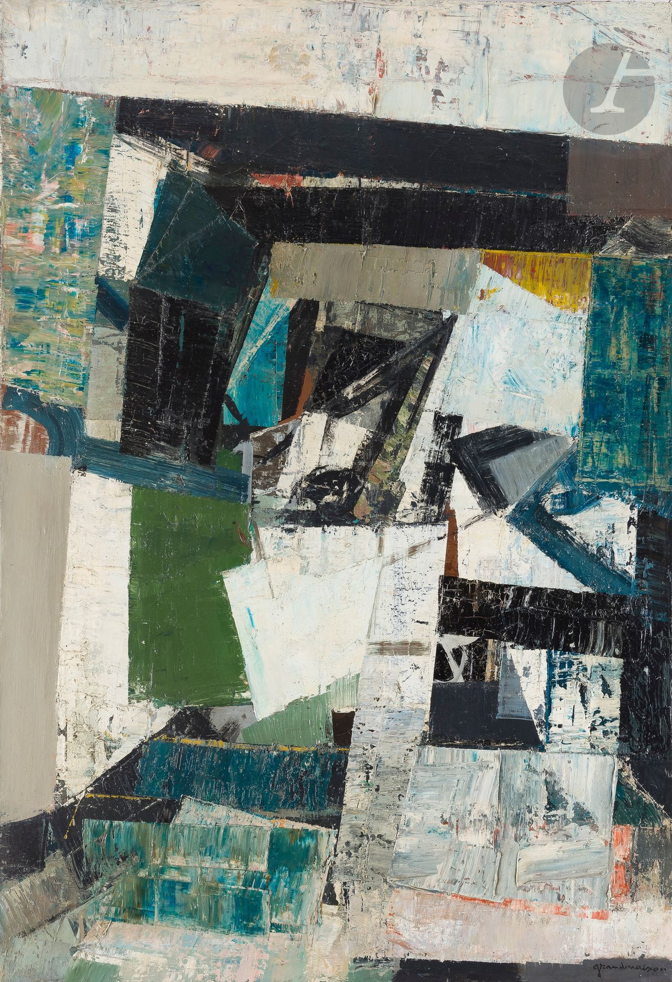 Louis de GRANDMAISON (1928-2020)
Paysage, vers 1959
Huile sur toile.
Signée en bas à droite.
(Restaurations).
116 x 81 cm

Exposition :
Biennale de Paris, 1959 (étiquette au dos).
