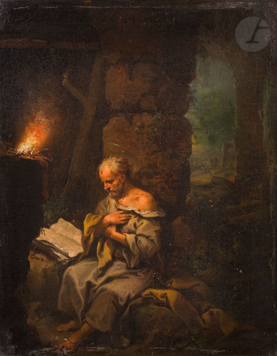 Johann Konrad SEEKATZ 
(Grünstadt 1719- Darmstadt 1768)
Saint Pierre repentant
Toile
39,5 x 31,5 cm