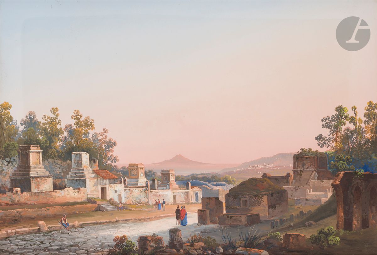 École NAPOLITAINE
Vues de Pompei
Deux gouaches
44,5 x 62 cm