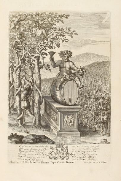 VIRGILE - OGILBY (John)
The Works of Publius Virgilius Maro. London: Thomas Warren pour l'auteur, 1654. In-folio, Portrait, front., (4 ff.), 576 pp. mal ch. 586, 1 pl., 1 carte - Demi-vélin, plats couverts d'un parchemin ancien avec musique manuscrite, lettres à l'encre noire, portées peintes en rouge, lettrines peintes en bleu ou rouge, dos lisse orné, tranches mouchetées (reliure du XIXe siècle). Première édition de la traduction anglaise et des notes de John OGILBY des oeuvres de VIRGILE, dédiée à Lord Seymour.Édition de grand luxe, illustrée en premier tirage d'un portrait du traducteur gravé par Faithorn d'après Lilly, d'un grand frontispice, de 28 bandeaux, d'autant de lettrines, de 11 culs-de-lampe et de 101 gravures, 1 hors texte et 100 à pleine page, gravés par Wenzel HOLLAR, Faithorn et Lombart d'après Franz CLEYN. On trouve également une grande carte sur double page, entre les pages 162 et 163, gravée par Hollar et datée 1653. L'ouvrage eut un succès considérable et restera une référence jusqu'à la traduction de Dryden de 1697. Succombant sans doute au goût de l'époque, Ogilby propose ici une traduction de l'Énéide différente de celle qu'il avait publiée en 1649, qui était plus proche du texte latin. Pour financer ce livre, l'auteur et l'éditeur demandèrent l'aide de souscripteurs choisis parmi la noblesse de l'époque. En échange ces derniers voyaient leur nom et leur blason gravés en bas de chaque gravure. Ex-libris manuscrit d'un collège de la Société de Jésus sur le titre. Petit manque de peau sur le bord du premier plat, légères fentes aux charnières, quelques taches au dos. Une déchirure pages 7, 43 et 311 sans manque, réparation discrète à quelques feuillets. Bon exemplaire tout de même