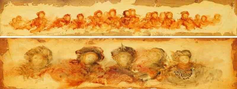 Jean Fernand (né en 1948)
Etudes de femmes orientales Deux techniques mixtes sur bois. Signées. 17 x 47 cm et 11 x 48 cm