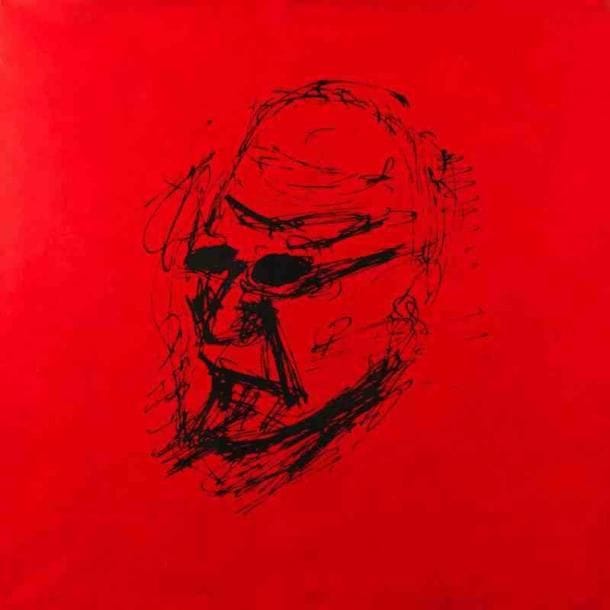 Kalam (XXe siècle)
Portrait d'homme aux lunettes, 1995 Acrylique sur toile. Signée et datée au dos. 120 x 120 cm
