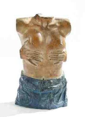 Tomek Kawiak (né en 1943)
Femme en jeans, 1994. Sculpture en bronze à patine verte et beige. Signée et datée au dos. Cachet du fondeur Gutou. Tirage à 30 exemplaires. Hauteur: 31 cm