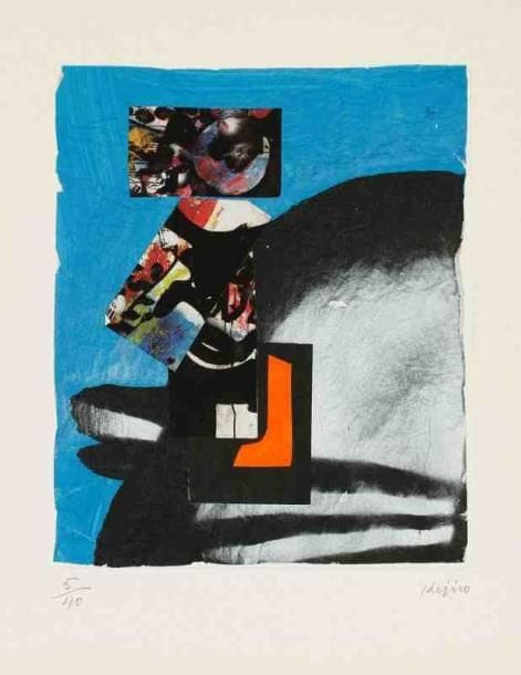 Ladislas Kijno (né en 1921)
Profil bleu Lithographie froissée collée et collage. Signée en bas à droite. Tirage à 40 exemplaires. 56 x 46 cm 25 exemplaires proposés. Seront divisés. Chaque