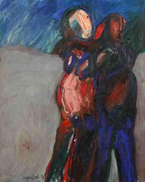 Henri Guibal (né en 1947)
Sans titre, 1989. Huile sur toile. Signée et datée en bas à droite. Signée, datée et titrée au dos. 100 x 80 cm