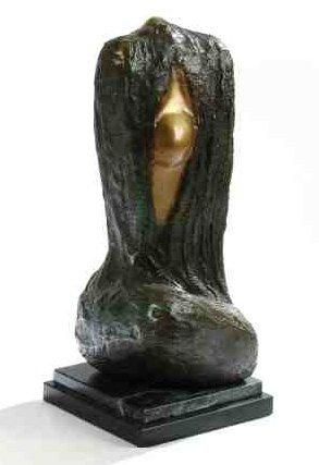 Georges Boisgontier (né en 1931)
Buste de femme, 1993 Sculpture en bronze à patine verte et dorée. Signée au dos. Socle en marbre. Tirage à 8 exemplaires. Hauteur: 47 cm
