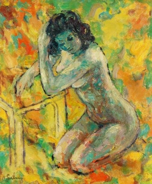 Nathan GUTMAN (1914-1990)
Modèle à sa toilette Huile sur toile. Signée en bas à gauche. 54 x 46 cm