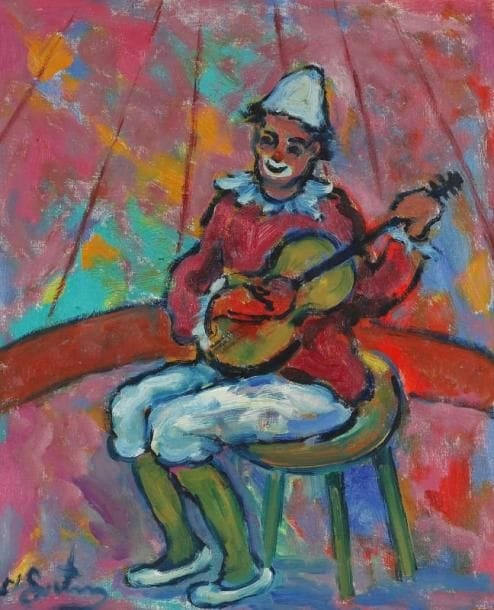 Nathan GUTMAN (1914-1990)
Le Clown. Huile sur toile. Signée en bas à gauche. 46 x 38 cm
