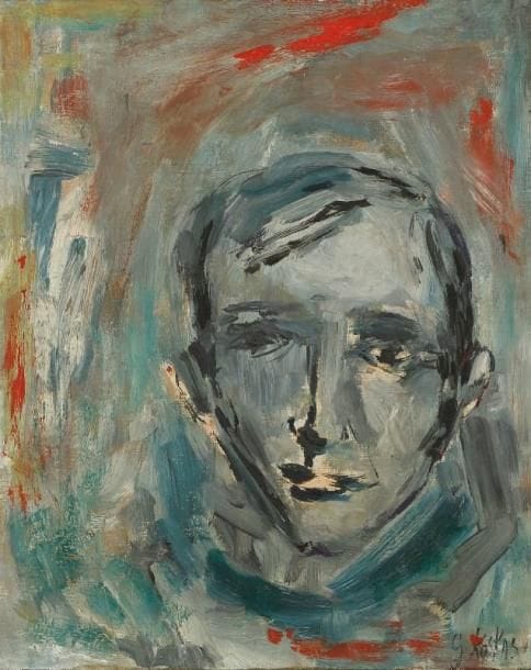 Georges KOSKAS (né en 1926)
Autoportrait Huile sur toile. Signée en bas à droite. Petits manques. 40,5 x 33 cm