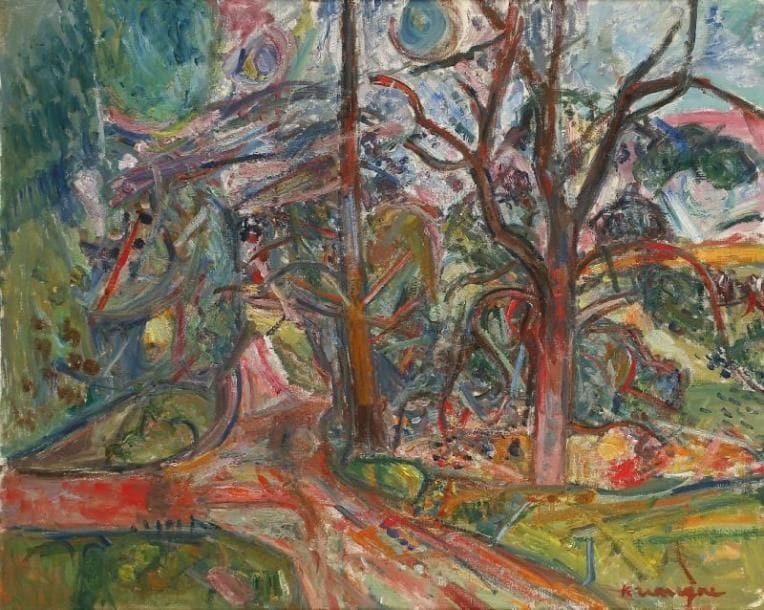 Pinchus KREMEGNE (1890-1981)
À la croisée des chemins Huile sur toile. Signée en bas droite. 65 x 81 cm Vente Blache, le 13 mars 1990, n°62