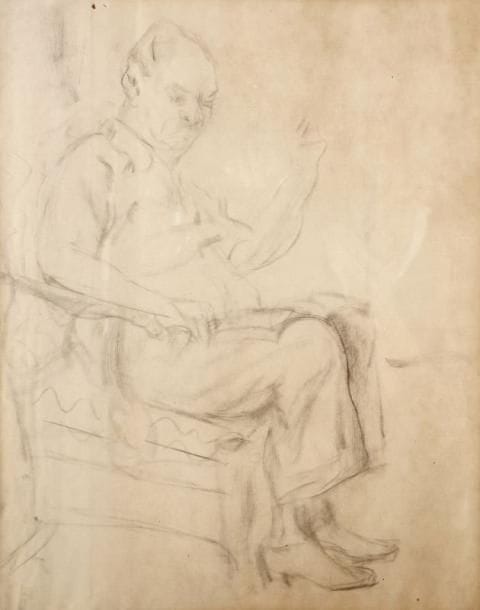 Vladimir NAIDITCH (attribué à)
Homme à la lecture Fusain. Porte une inscription «Naiditch » au dos . 42 x 33 cm