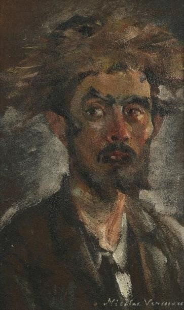 Nicolas VERMONT (1866-1932)
Jeune Hassid Huile sur carton toilé. Signée en bas à droite. 23,5 x 16 cm