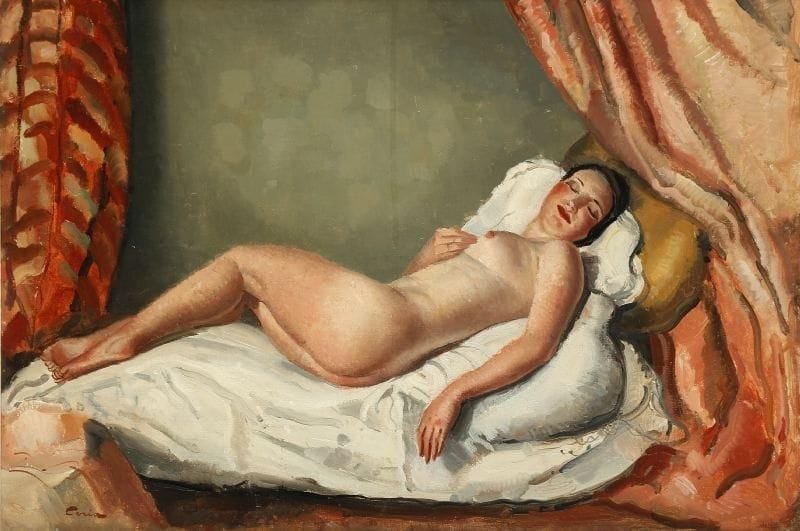 Edmond CERIA (1884-1955)
Femme nue allongée Huile sur toile. Signée en bas à gauche. 38 x 54 cm Vente Versailles, le 21 janvier 1990. Collection Landau