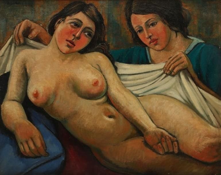 Pierre CREIXAMS (1893-1965)
La Toilette Huile sur toile. Signée en haut à gauche. Petites restaurations. 65 x 81 cm Collection Oscar Ghez. Collection Landau