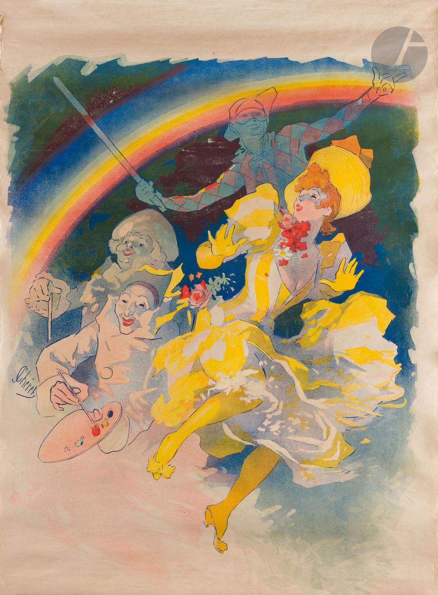 Jules Chéret (1836-1932)
Folies Bergère, l’Arc en ciel, 1893. (Avant la lettre).
Chromolithographie. Entoilée.
Sans imp. 
Signée en bas à gauche.
Très rare. Très bon état. Couleurs très fraîches. 124 x 89 cm

Bibliographie :
- Maindron, n° 733.
- Chéret, n° 147.