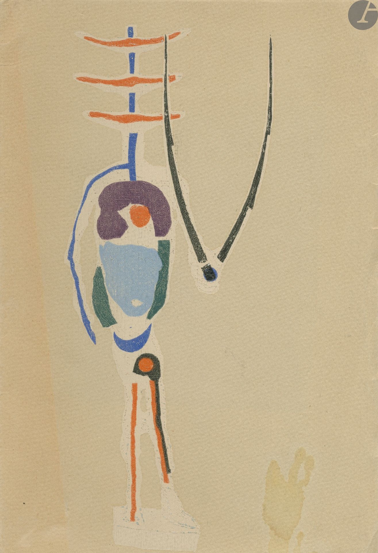 BRASSAÏ (GYULA HALÀSZ, DIT) (1899-1984)
Germaine Richier.
Galerie Creuzevault, Paris, 1959.
In-4 (28 x 19 cm). Édition originale de luxe brochée, hors commerce, tirée à 50 exemplaires numérotés (ex n°17/50). 32 pages.Texte de Georges Limbour. Sérigraphie originale de Germaine Richier en couverture (légère tache dans le coin inférieur droit de la sérigraphie). 7 photographies reproduites à pleine page; Brassaï (2) - Luc Joubert (4) - Jean-Pierre Dutour (1). Liste des 73 oeuvres exposées; biographie; bibliographie. Catalogue de l'exposition qui valut à Germaine Richier les éloges de Max Ernst.