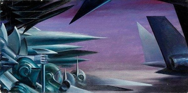 Paul MANTES (1921-2004)
La guerre Huile sur papier contrecollé sur panneau. Non signée. Manques. 50 x 100 cm