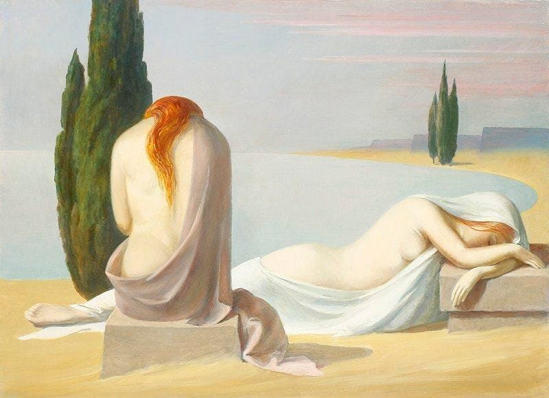 Paul MANTES (1921-2004)
Nus au bord du lac Huile sur toile. Non signée. 73 x 100 cm