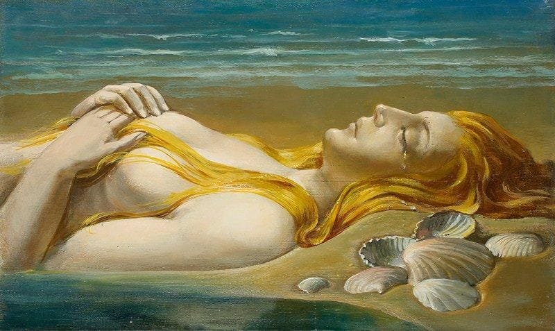 Paul MANTES (1921-2004)
Ondine sur le rivage Huile sur toile. Non signée. 33 x 55 cm